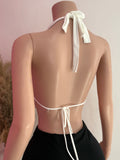 Halter Top Open Back (White)
