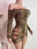 Long Sleeve Lepard Romper