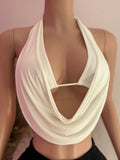 Halter Top Open Back (White)