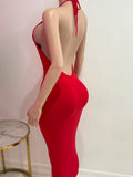 Halter Maxi Dress (Red)