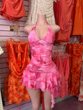 Halter pink dress