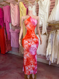 Floral Open Back Maxi Dress