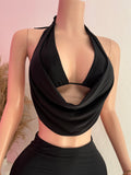 Halter Top Open Back (Black)