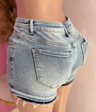 High Rise Denim Shorts