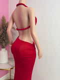 Rope Detail Maxi Dress (Red)