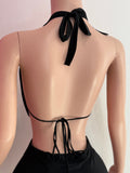 Halter Top Open Back (Black)
