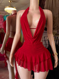 Ruffled Romper Dress