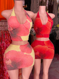 Floral 2 PC Set W/ Sparkly Rhinestones