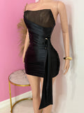 Satin Knit Dress (Black)