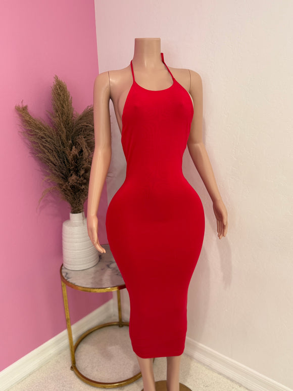 Halter Maxi Dress (Red)