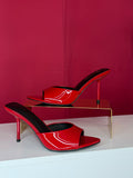 Pointed Toe Mid Heel Mules