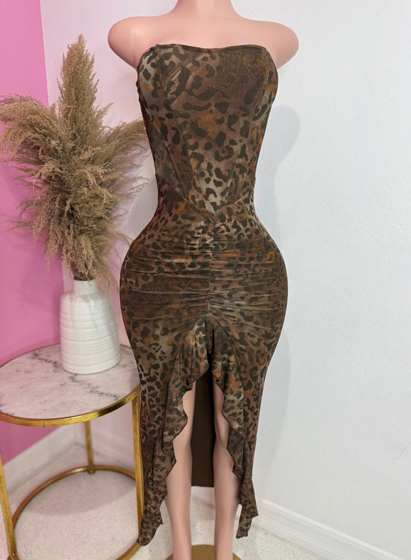 Lepard Print Maxi Dress