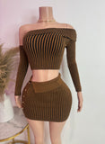 2 Piece Skirt Set (Brown)