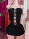 Corset Top (Black & Brown)