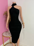 Mesh Midi Dress (Black)
