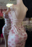 Sequin Floral Dress W/ Back Bead