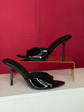 Pointed Toe Mid Heel Mules