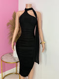 Mesh Midi Dress (Black)