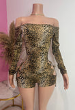 Long Sleeve Lepard Romper