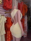 OPEN BACK RUCHED DRESS