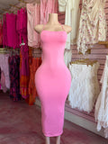 Open Back Maxi Dress (Pink)