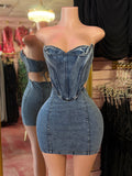 Corset Denim Mini Dress