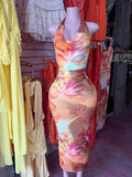 Floral Open Back Maxi Dress
