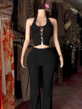 Halter Top & Pant Set (Black)
