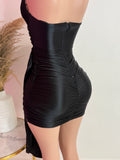 Satin Knit Dress (Black)