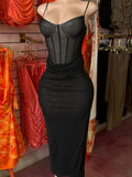 Corset Midi Dress (Black)