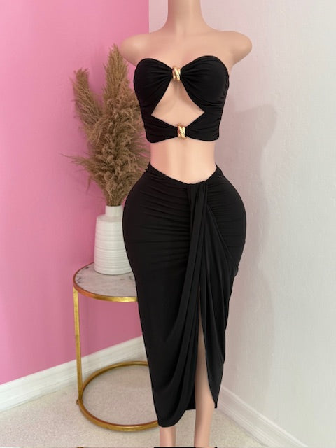 Black 2pc Skirt Set