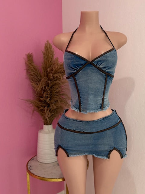 Denim 2 Piece Set (Denim Blue)
